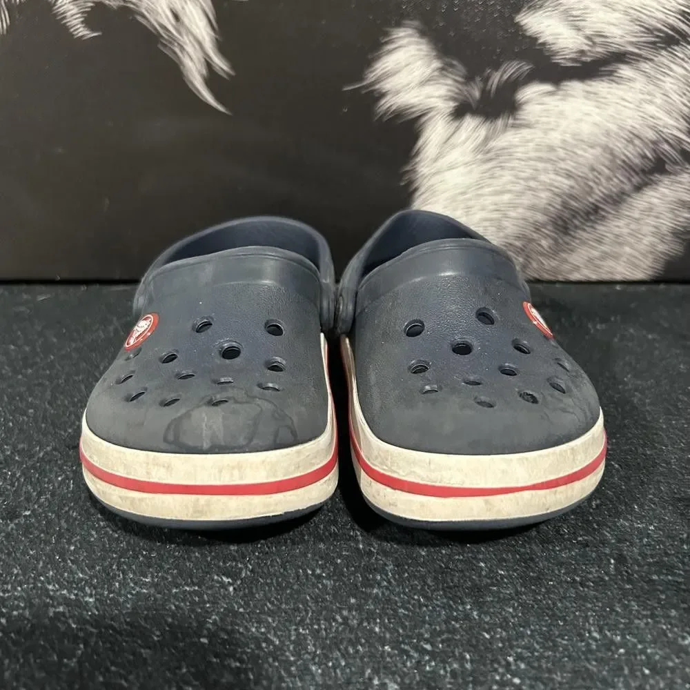 Crocs Crocband 207006 Clog Shoes Unisex Kids 9 Blue Rubber Jibbitz Charms Casual